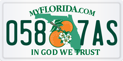 FL license plate 0587AS
