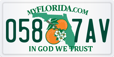 FL license plate 0587AV