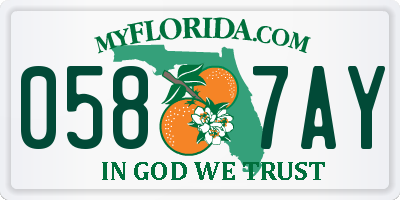 FL license plate 0587AY