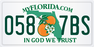 FL license plate 0587BS