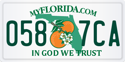FL license plate 0587CA