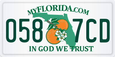 FL license plate 0587CD