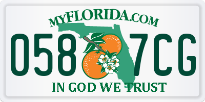 FL license plate 0587CG