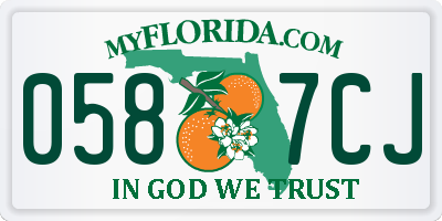 FL license plate 0587CJ