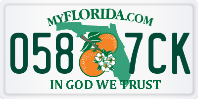 FL license plate 0587CK