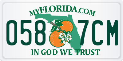 FL license plate 0587CM