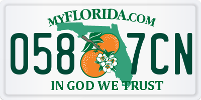 FL license plate 0587CN