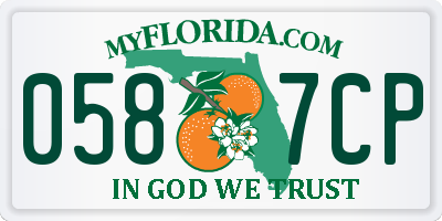 FL license plate 0587CP