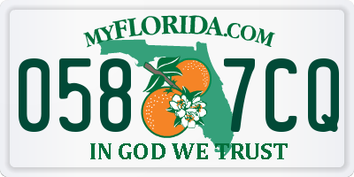 FL license plate 0587CQ