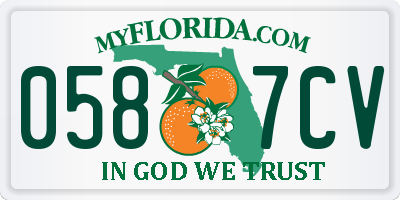 FL license plate 0587CV