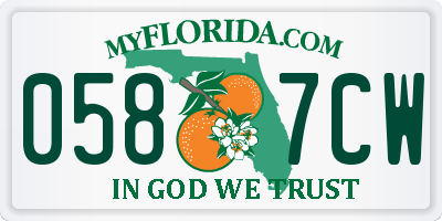 FL license plate 0587CW