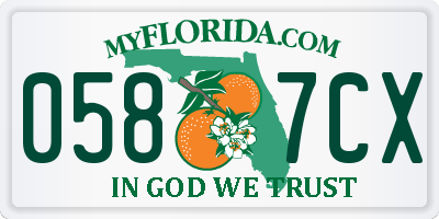 FL license plate 0587CX