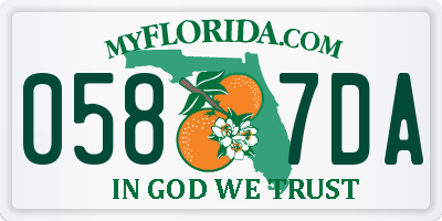 FL license plate 0587DA