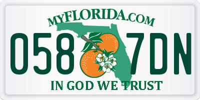 FL license plate 0587DN