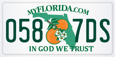 FL license plate 0587DS