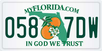 FL license plate 0587DW