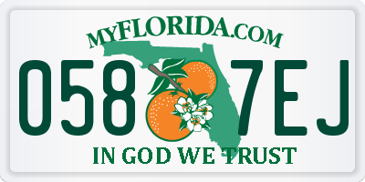 FL license plate 0587EJ