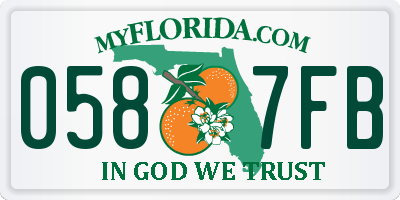 FL license plate 0587FB