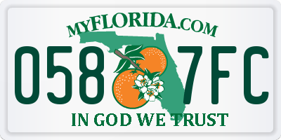 FL license plate 0587FC