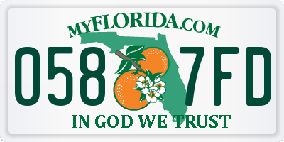 FL license plate 0587FD