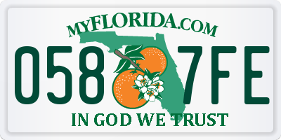 FL license plate 0587FE