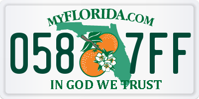 FL license plate 0587FF