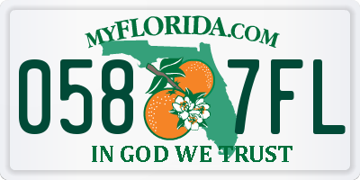 FL license plate 0587FL
