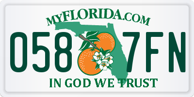 FL license plate 0587FN