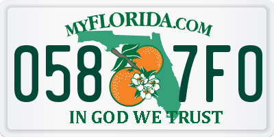 FL license plate 0587FO