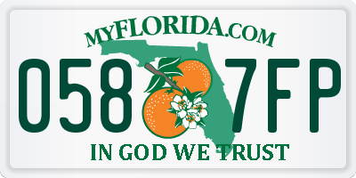 FL license plate 0587FP