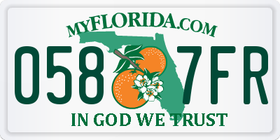 FL license plate 0587FR