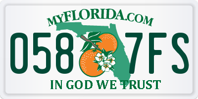 FL license plate 0587FS