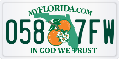 FL license plate 0587FW