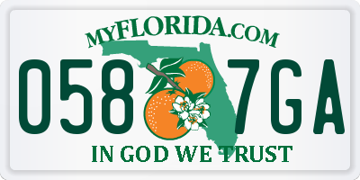 FL license plate 0587GA