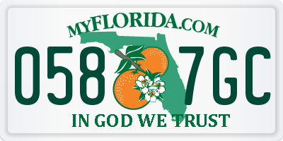 FL license plate 0587GC