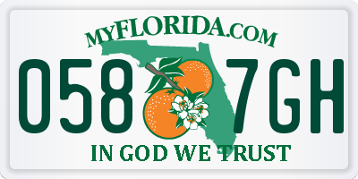 FL license plate 0587GH