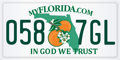 FL license plate 0587GL