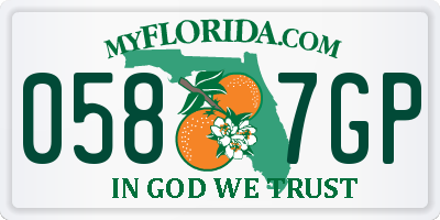 FL license plate 0587GP