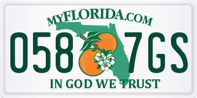 FL license plate 0587GS