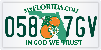 FL license plate 0587GV