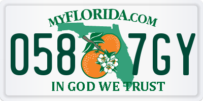 FL license plate 0587GY