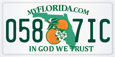 FL license plate 0587IC