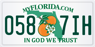FL license plate 0587IH