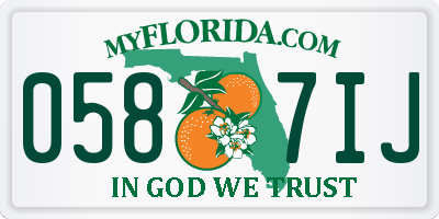 FL license plate 0587IJ