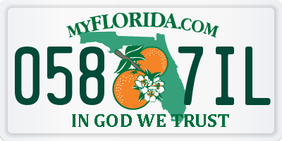 FL license plate 0587IL