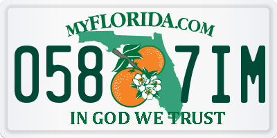 FL license plate 0587IM
