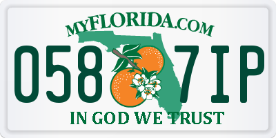 FL license plate 0587IP
