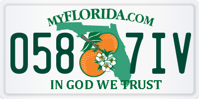 FL license plate 0587IV