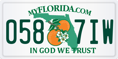 FL license plate 0587IW