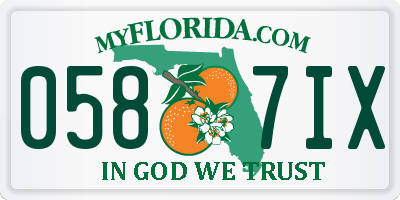 FL license plate 0587IX